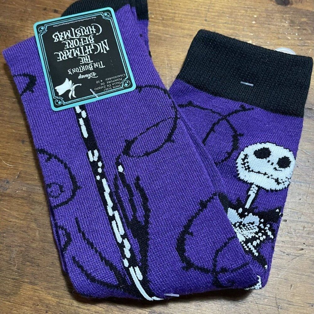 Disney The Nightmare B4 Christmas/Purple Black/Jack Skellington Socks 4-10/NWT